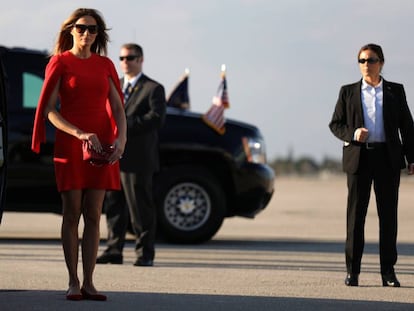 Melania Trump, no aeroporto internacional de West Palm Beach.