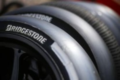 Un neum&aacute;tico Bridgestone en el Gran Premio celebrado en el circuito de Mugello en Italia