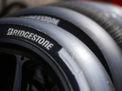 Un neum&aacute;tico Bridgestone en el Gran Premio celebrado en el circuito de Mugello en Italia