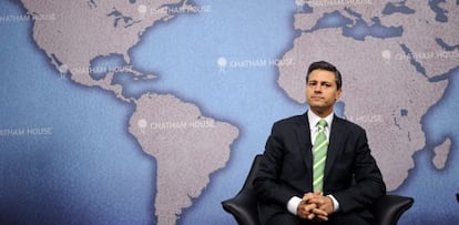 Peña Nieto, en la Chatham House, en Londres.