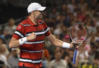 John Isner en el partido contra Marcel Granollers.