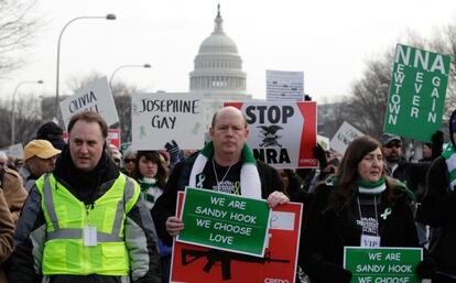 Asistentes a la marcha a favor del control de armas en Washington.