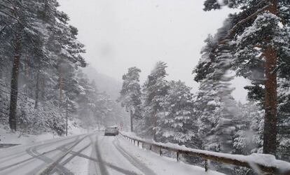 Nieve en el puerto de Navacerrada, el pasado de 19 de marzo.
