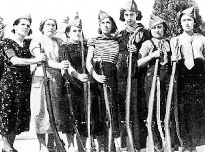 Un grupo de muejeres milicianas, en 1936.