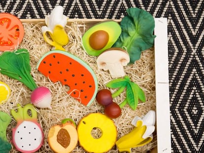 Vista de la colección de frutas y verduras de la empresa.