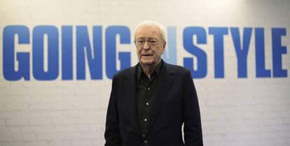 Michael Caine, durante la promoción de su nueva película 'Going in Style', este miércoles en Londres.