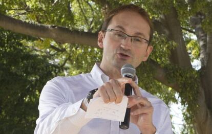 Joan Herrera durante un acto de campa&ntilde;a.