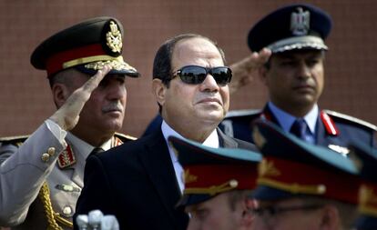 El presidente Al Sisi en un acto oficial en el Kremlin (Moscú)