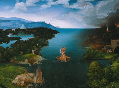 Caronte atravesando la laguna Estigia (hacia 1520-1524) de Joachim Patinir