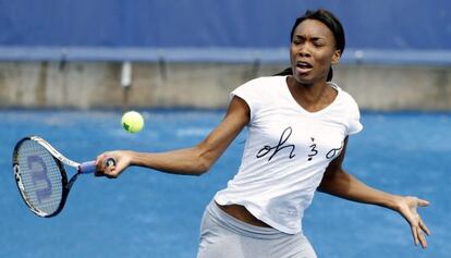 Venus Williams, durante un entrenamiento en Madrid. 