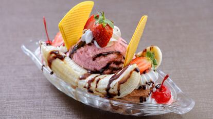 Un banana split.