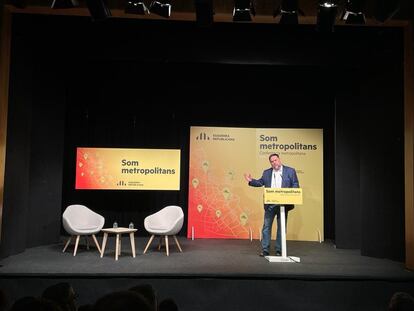 El presidente de ERC, Oriol Junqueras, en la Conferencia Metropolitana de ERC, este sábado en Barcelona.