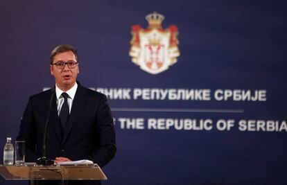 Aleksandar Vucic, presidente serbio, el 7 de agosto en Belgrado.