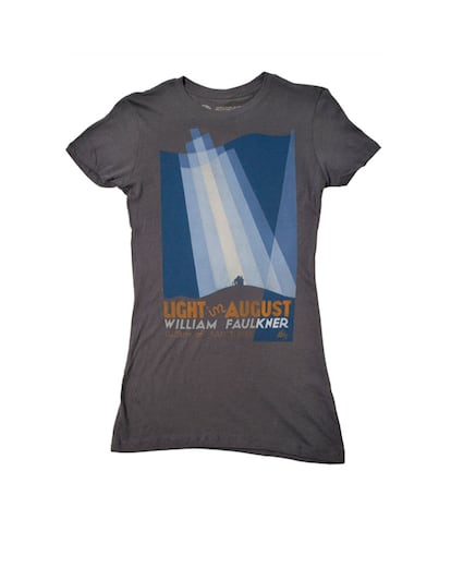 Camiseta de Out of print para aquellos que se quedaron marcados por la lectura de Luz de agosto (1932) de William Faulkner.