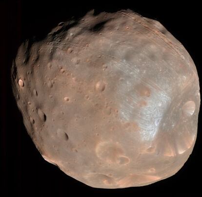 Una imagen de Fobos, la luna de Marte