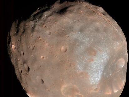 Una imagen de Fobos, la luna de Marte