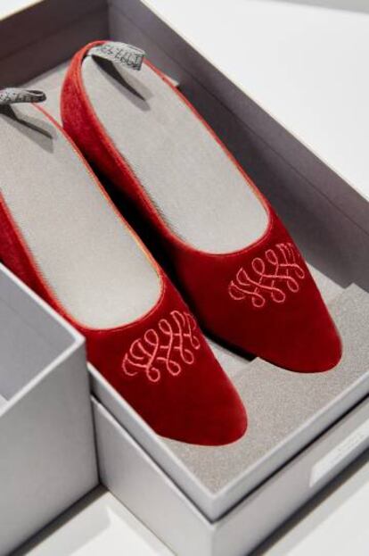 Zapatos de terciopelo pertenecientes a Wallis Simpson.