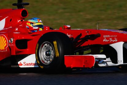 Alonso, esta mañana en Montmeló