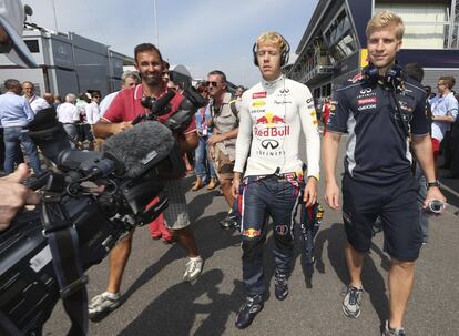 Sebastian Vettel antes de los entrenamientos.