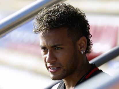 Neymar, abans d'un entrenament d'aquesta setmana.