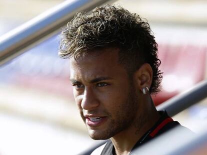 Neymar, abans d'un entrenament d'aquesta setmana.