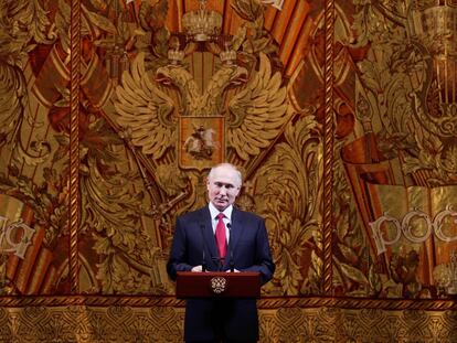 Vladimir Putin, en una gala en el teatro the Bolshoi el 26 de diciembre de 2019.