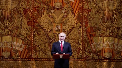 Vladimir Putin, en una gala en el teatro the Bolshoi el 26 de diciembre de 2019.