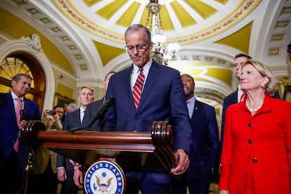 John Thune, nuevo líder republicano del Senado, este jueves en el Capitolio.