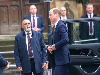 El príncipe Guillermo llega a la Abadía de Westminster para prestar servicios a la Commonwealth el 11 de marzo de 2024.