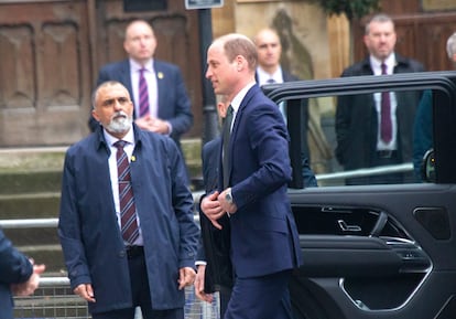 El príncipe Guillermo llega a la Abadía de Westminster para prestar servicios a la Commonwealth el 11 de marzo de 2024.