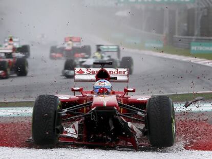 Alonso, en el momento de salirse de pista.