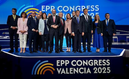 Fotografía de familia en la clausura del congreso del Partido Popular Europeo (PPE), este miércoles.