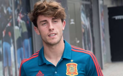 Odriozola, durante la concentración de España en el Mundial.