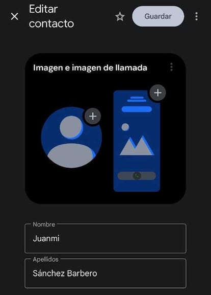 Editar una Tarjetas de llamada