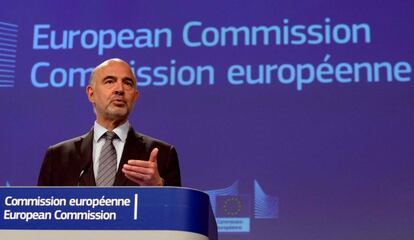 Pierre Moscovici, este miércoles, en Bruselas.