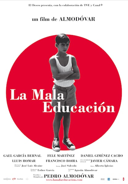 Cartel de la película 'La mala educación', de Pedro Almodóvar.