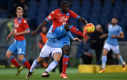 Kalidou Koulibaly durante el partido contra la Lazio.  