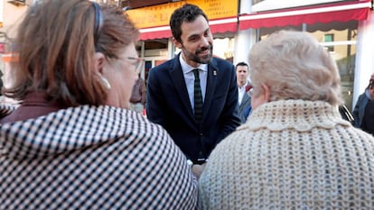 El president del Parlament, Roger Torrent, a Sant Vicenç dels Horts.