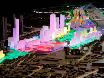 Maqueta del proyecto Madrid Nuevo Norte. 