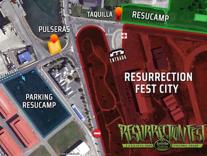 Mapa del recinto del Resurrection Fest.