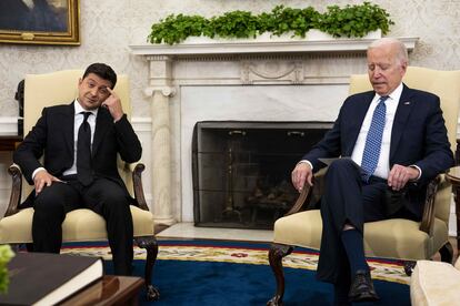 presidente de EE UU, Joe Biden, y su homólogo ucraniano, Volodimir Zelenski