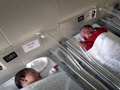 Niños recién nacidos en el Hospital Clínico de Barcelona.