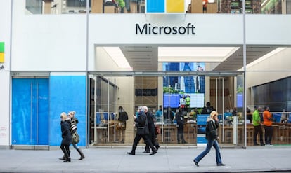 A Microsoft store in New York.