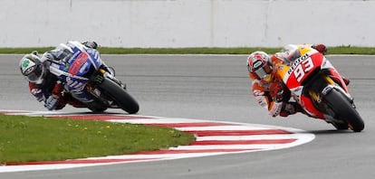 M&aacute;rquez, por delante de Lorenzo en Silverstone.