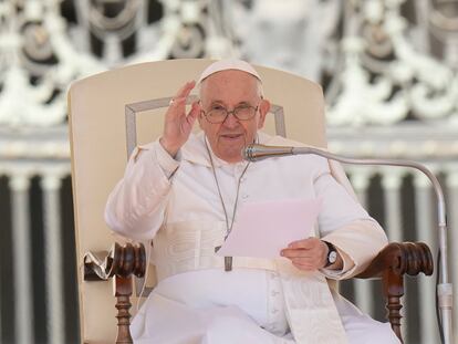 El papa Francisco, durante la audiencia pública de los miércoles.