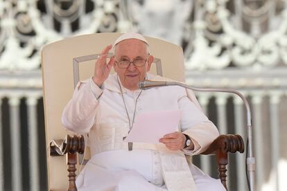 El papa Francisco, durante la audiencia pública de los miércoles.