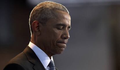 Obama en una cena de despedida las Fuerzas Armadas organizada en su honor, el pasado miércoles en Virginia.