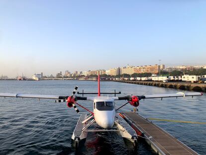 El DHC-6 que sirve como vuelo de prueba de Surcar Airlines, saliendo de Santa Cruz de Tenerife a principios de febrero.