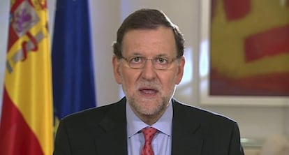 Mariano Rajoy, durante la declaraci&oacute;n que hizo este viernes para valorar el refer&eacute;ndum escoc&eacute;s.