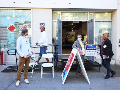 Voto anticipado en un colegio electoral de Manhattan, el pasado 16 de junio.